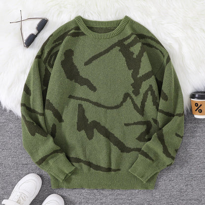 Unisex Sweaters, Casual and Comfortable with Dropped Shoulders, Autumn and Winter Knitwear, Soft Regular-Fit Long-Sleeved Crew Neck Pullovers, Suitable for Everyday Wear, Unisex Tops for Going Out, Men's Knit Pullovers