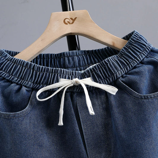 Men's Cargo Shorts New Summer Fashion Thin Cotton Blend Casual Denim 5-Point Pants Street Trendy Daily Comfortable Jean Shorts