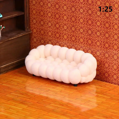 [DO]Dollhouse Living Room Furniture Decoration Dollhouse Simulation Cloud Sofa Model Dolls House Micro Scene Pretend Play Toys