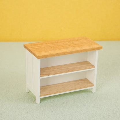 1Set 1:12 Dollhouse Miniature Dining Table Chair Bar Counter Model Furniture Decor Toy For Doll House Restaurant Accessories