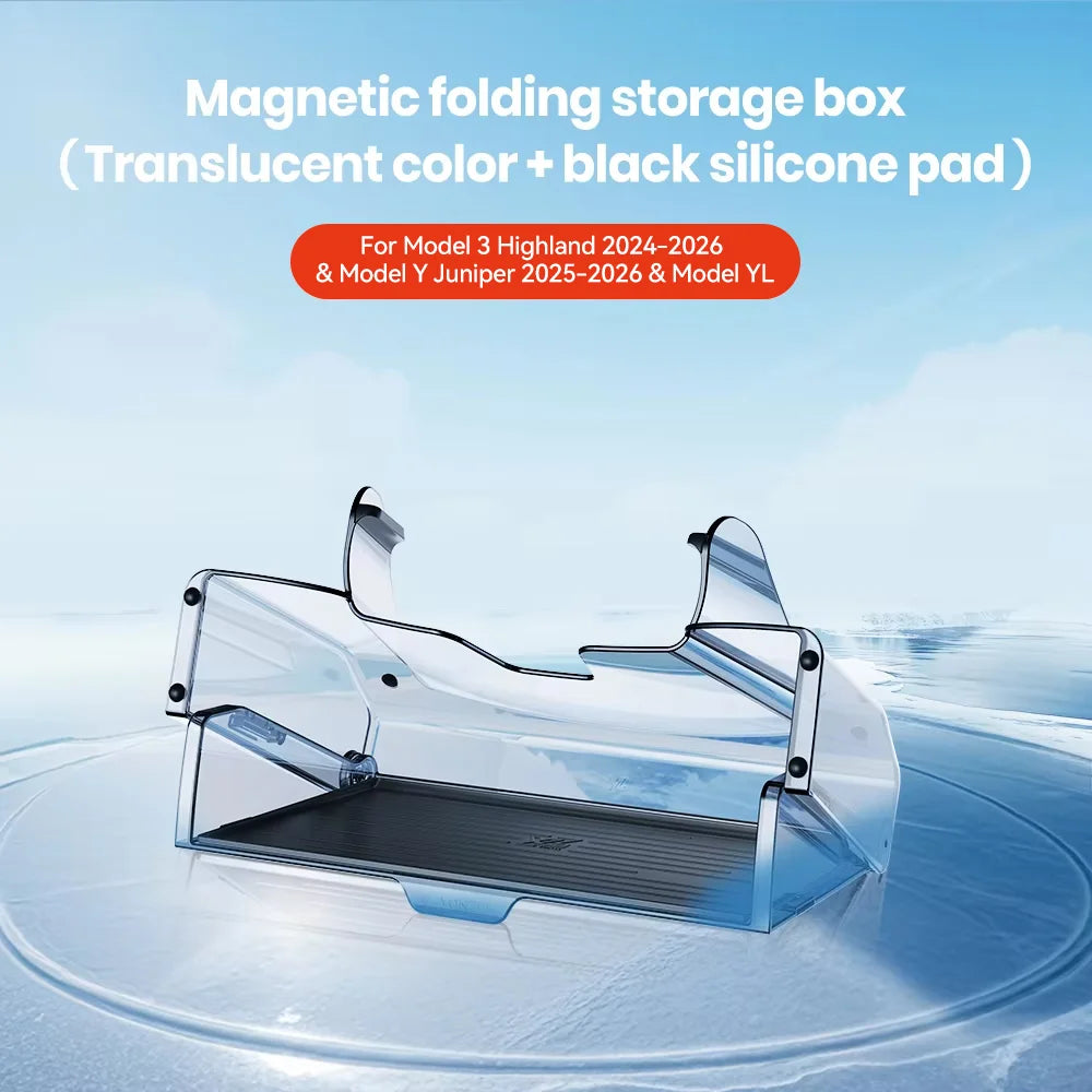 YZ For New Tesla Highland Model 3/Y/YL Juniper Tray Magnetic Under Screen Fold Storage Box ETC Screen Storage Box