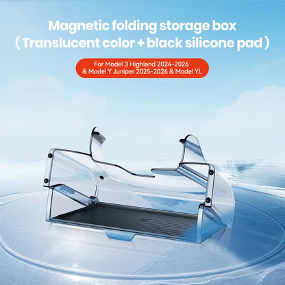 YZ For 2021-2026 Tesla Highland Model 3/Y/YL Juniper Tray Magnetic Under Screen Hidden Storage Box Magnetic Hidden Screen Box