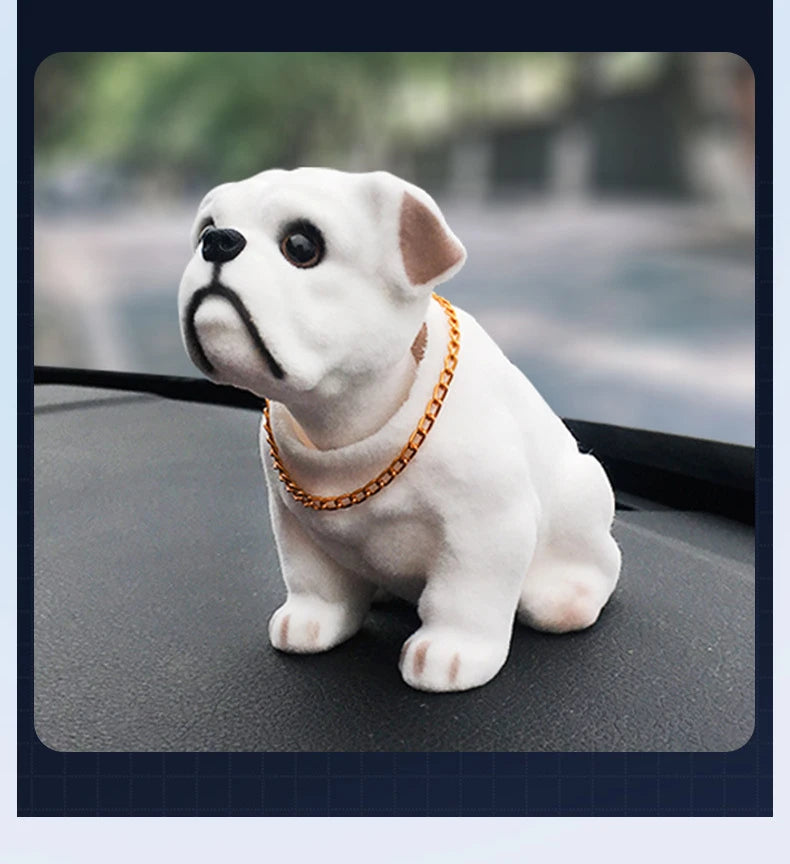 Nodding Dog Moving Head Husky Resin Imitation Dog Toy Dashboard Decoration Cute Auto Parts Car Accessories Funny Ornaments