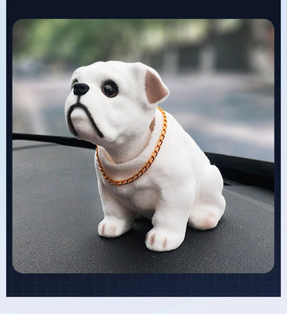 Nodding Dog Moving Head Husky Resin Imitation Dog Toy Dashboard Decoration Cute Auto Parts Car Accessories Funny Ornaments