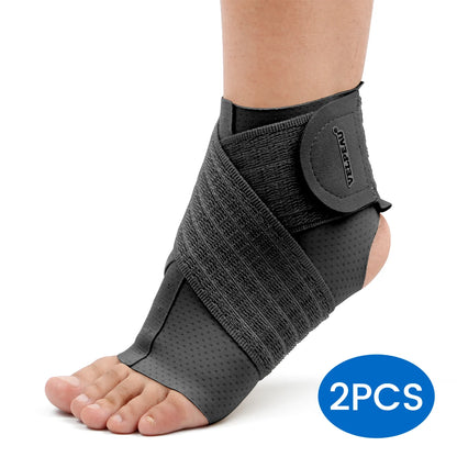 VELPEAU Ankle Compression Sleeve for Achilles Tendinitis and Plantar Fasciitis, Adjustable Ankle Support Universal for Both Feet