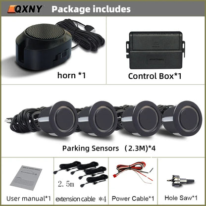 Professional Front Parking Sensor Kit Auto Parktronic Vehicle Assistant System Buzzer Alarm Volume Can be Adjusted Universal