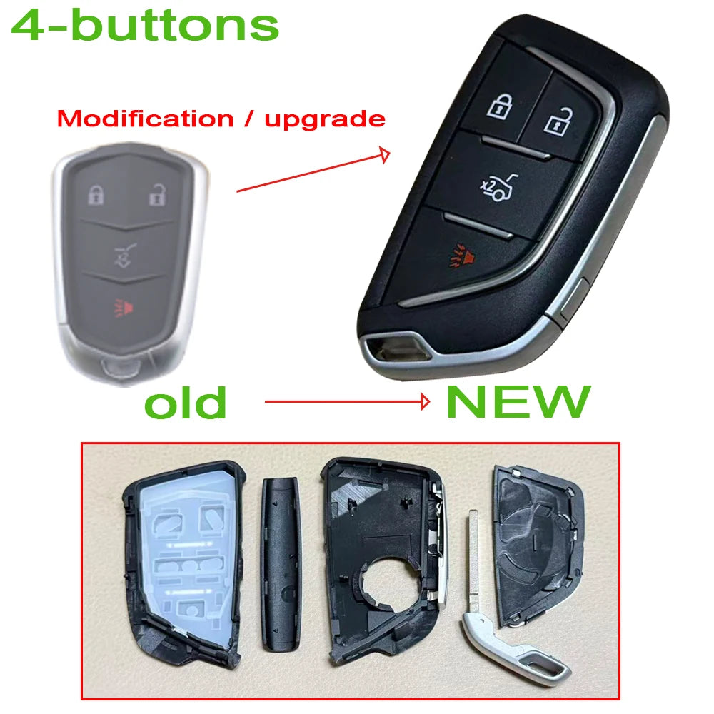 4 5 Buttons Original-Size Car Key Fob Shell Case Housing for Cadillac XT4 CT6 ATS Escalade ESV DTS ELR STS Xt5 XTS CTS SRX ATSL