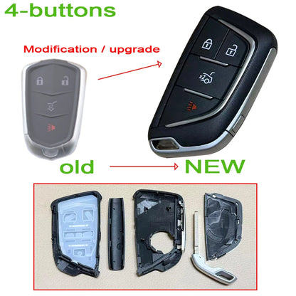4 5 Buttons Original-Size Car Key Fob Shell Case Housing for Cadillac XT4 CT6 ATS Escalade ESV DTS ELR STS Xt5 XTS CTS SRX ATSL