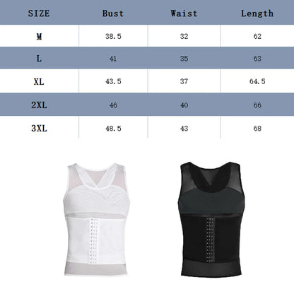 Men's Body Shaper Compression Vest Abdomen Shapewear Tummy Slimming Sheath Gynecomastia Shapers Corset Waist Trainer Fajas Tops