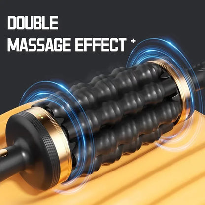 Rechargeable Rolling Percussive Massager with 36 Massage Points, Handheld Roller with Base for Foot, Back, and Leg Muscle Pain