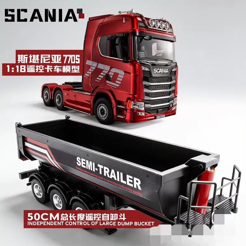 Huina 2026 New Alloy Car 1509 Scania Engineering Truck Model 2.4g Remote Control Toy Simulation Model Remote Control Car Gift