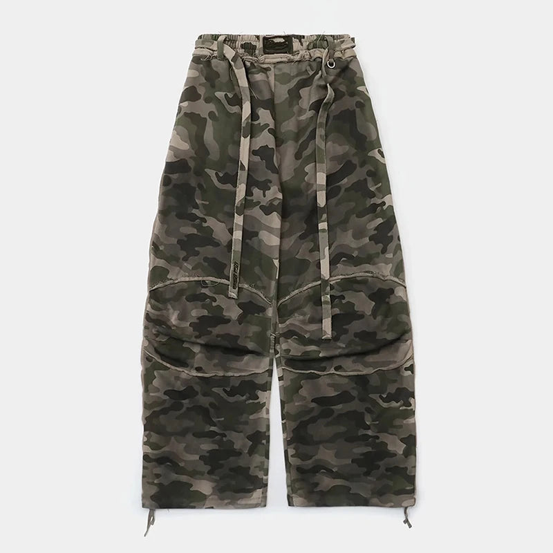 Retro American Spicy Girl Loose Casual Pants Women's  Design Sensation Sport Wide Leg Long Trousers Straight Leg Pants
