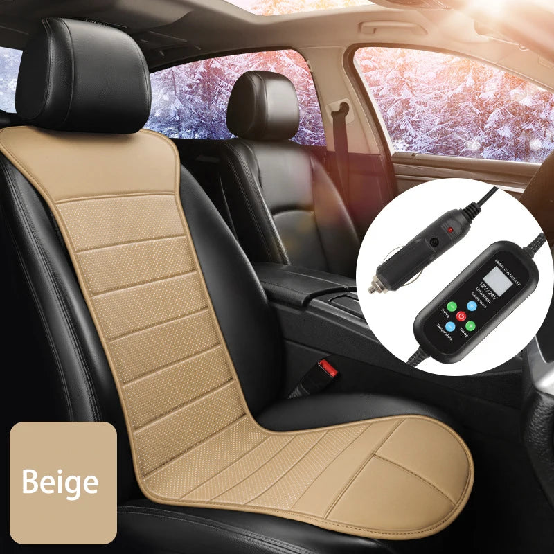 12V-24V Heated Car Seat Cushion Cover Anti Slip Warm Winter Car Seat Cover Universal Auto Seat Heating Pad Interior Accessories