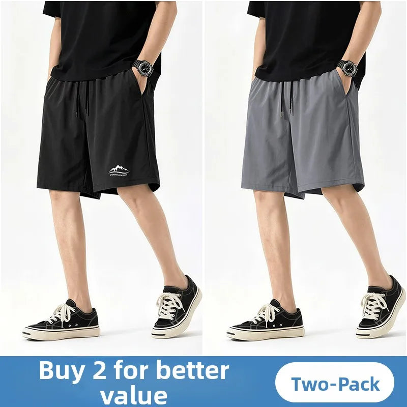 Jeanswest Life Men's Ice Silk Shorts Summer Loose Large Size Quick Dry Five-Quarter Length Casual Sporty Trousers