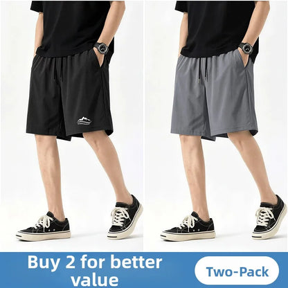 Jeanswest Life Men's Ice Silk Shorts Summer Loose Large Size Quick Dry Five-Quarter Length Casual Sporty Trousers