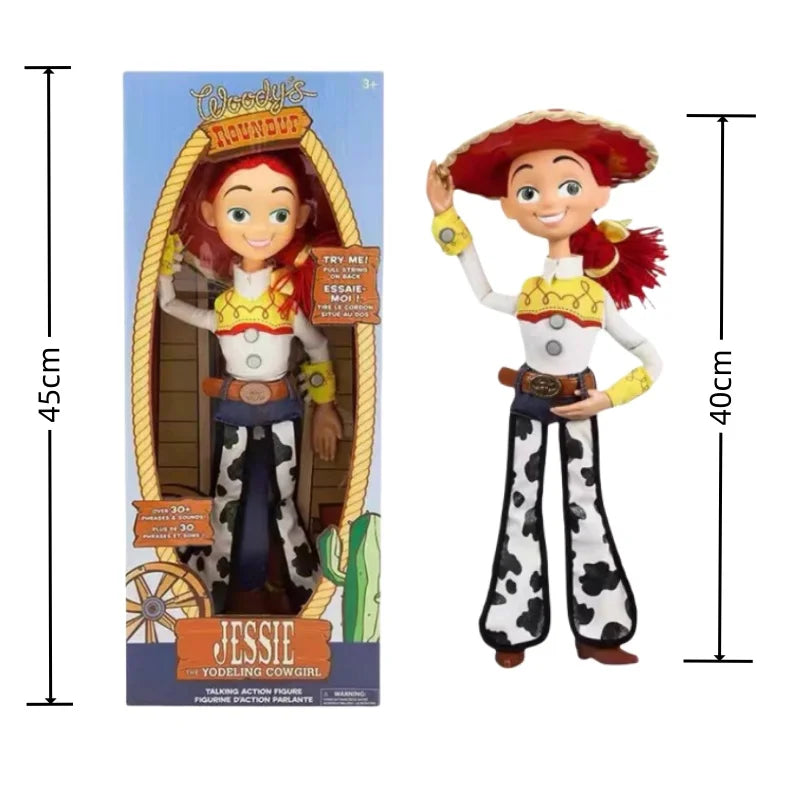 New Hot In Stock 40cm Pixar Toy Story  Woody Action Figures English Movie Sound Character Doll Cloth Cowboy Birthday Gift