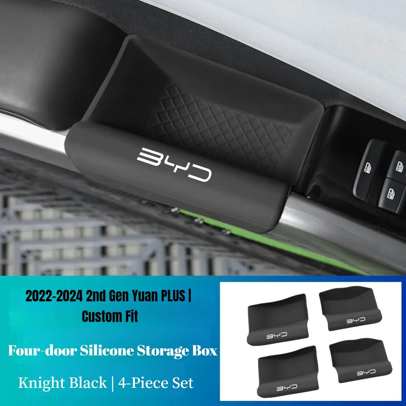 BYD  Atto 3 Silicone Storage Box for Front & Rear Doors, Interior Car Modification Accessories