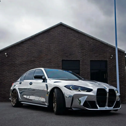 Premium Silver Mirror Chrome Vinyl Wrap Film Roll DIY Self Adhesive Decal Automotive Car Wrapping Foil