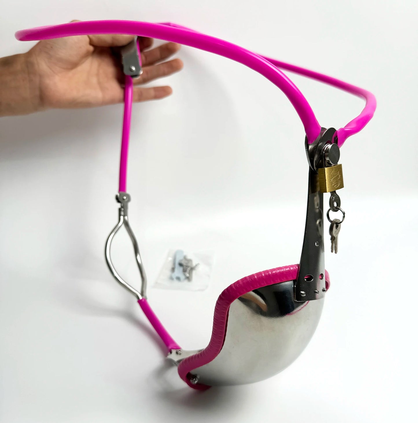 Stainless Steel Male Chastity Belt Device With Butt Open Invisible Cock Penis Cage Adjustable Waist  Lock BDSM Bondage Toys