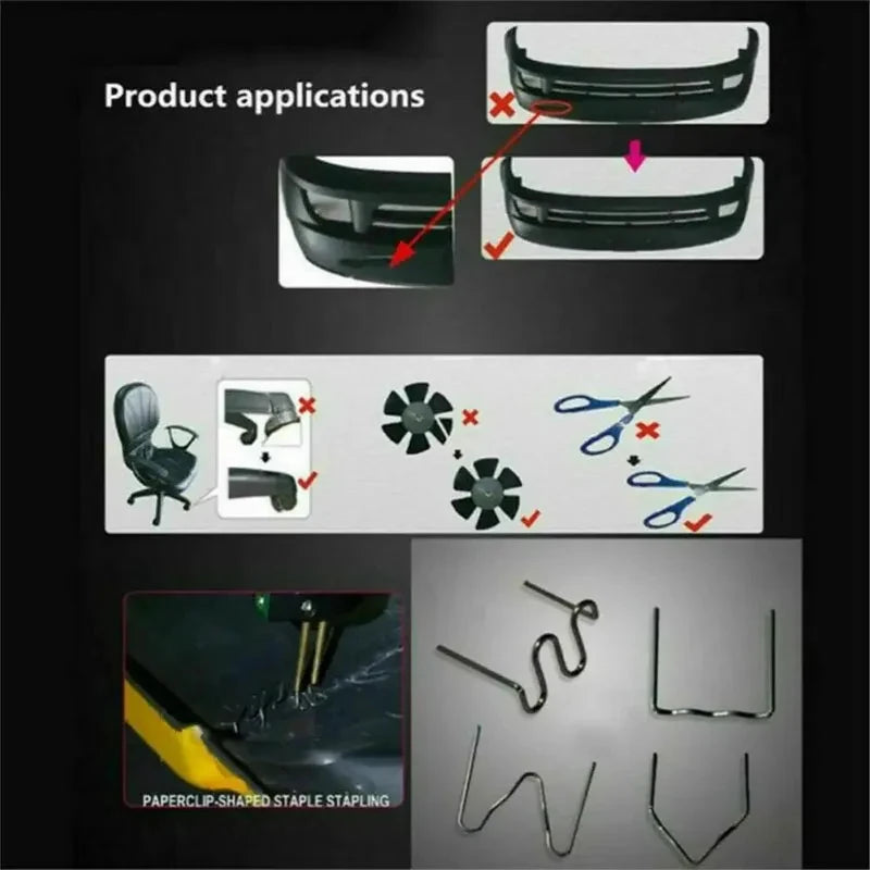 100-600Pcs Auto Plastic Repair Welding Nails Car Bumper Repair Welded Stud Precut Wave Nails Machine Welding Hot Stapler