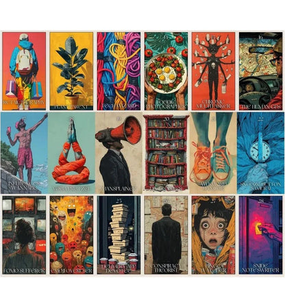 Modern Life Oracle Cards Set, 13x8cm,47 Practical Wisdom Cards for Daily Chaos Management, Humorous Insightful Card Deck
