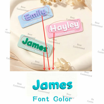 Custom  Acrylic Name Brooch ，Work Name Badge， Personalised Name Badge, Acrylic Name Badge, Gift for Nurse Present for Teacher