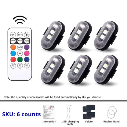 LED Portable Party Lights Remote Control Wireless Lighting Rechargeable Car Footwell Light Under Glow Kit Accessories Gift