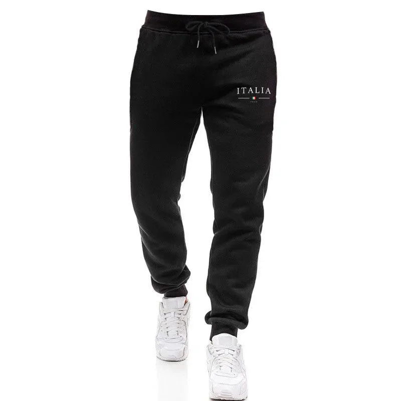 Italy Fashion Men Casual Sportswear Set Hooded Sweatshirt Winter Jogger Tracksuit Autumn Urban Fashion Hoodies Black Sweatpants