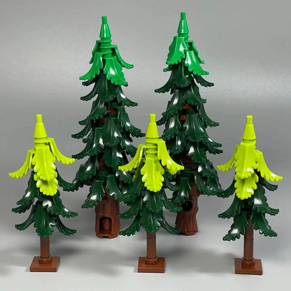 MOC City Garden Building Block Set – DIY Assembly Pine & Pine And Cypr, Street View Forest Plants, Trunk Leaves Grass Accessorie