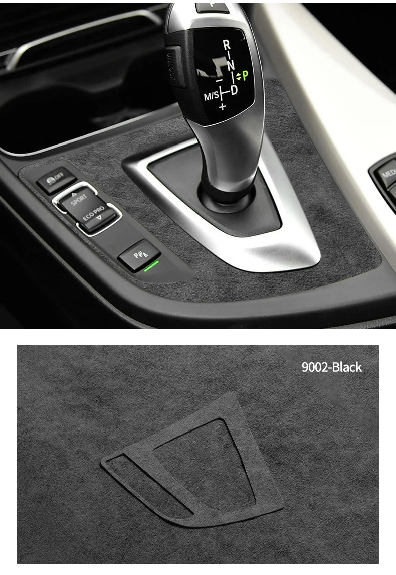 For BMW F30 F34 F36 Gear Shift Control Panel Trim Frame Decorative Sticker Made of Alcantara Car Interior Tuning Accessories