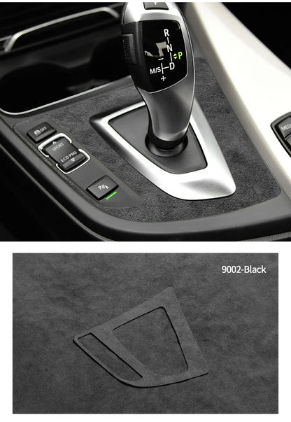 For BMW F30 F34 F36 Gear Shift Control Panel Trim Frame Decorative Sticker Made of Alcantara Car Interior Tuning Accessories