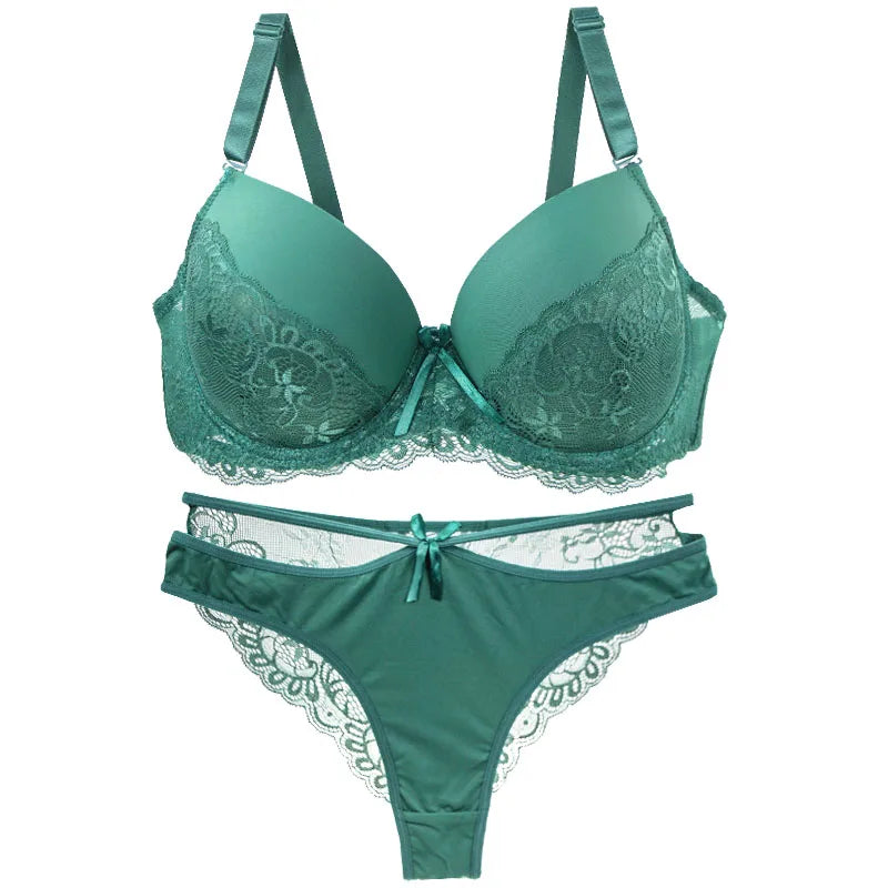 Nouvell Seamless Sexy Lace Bras Set 34/75 36/80 38/85 40/90 42/95 44/100 BCDE Cup Underwear For Women Push Up Lingerie