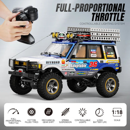 1/18 Full-Size LR1801 Professional Remote Control Car 2.4 GFour-Wheel Drive Simulated Off-Road Climbing Car Model Outdoor Toy