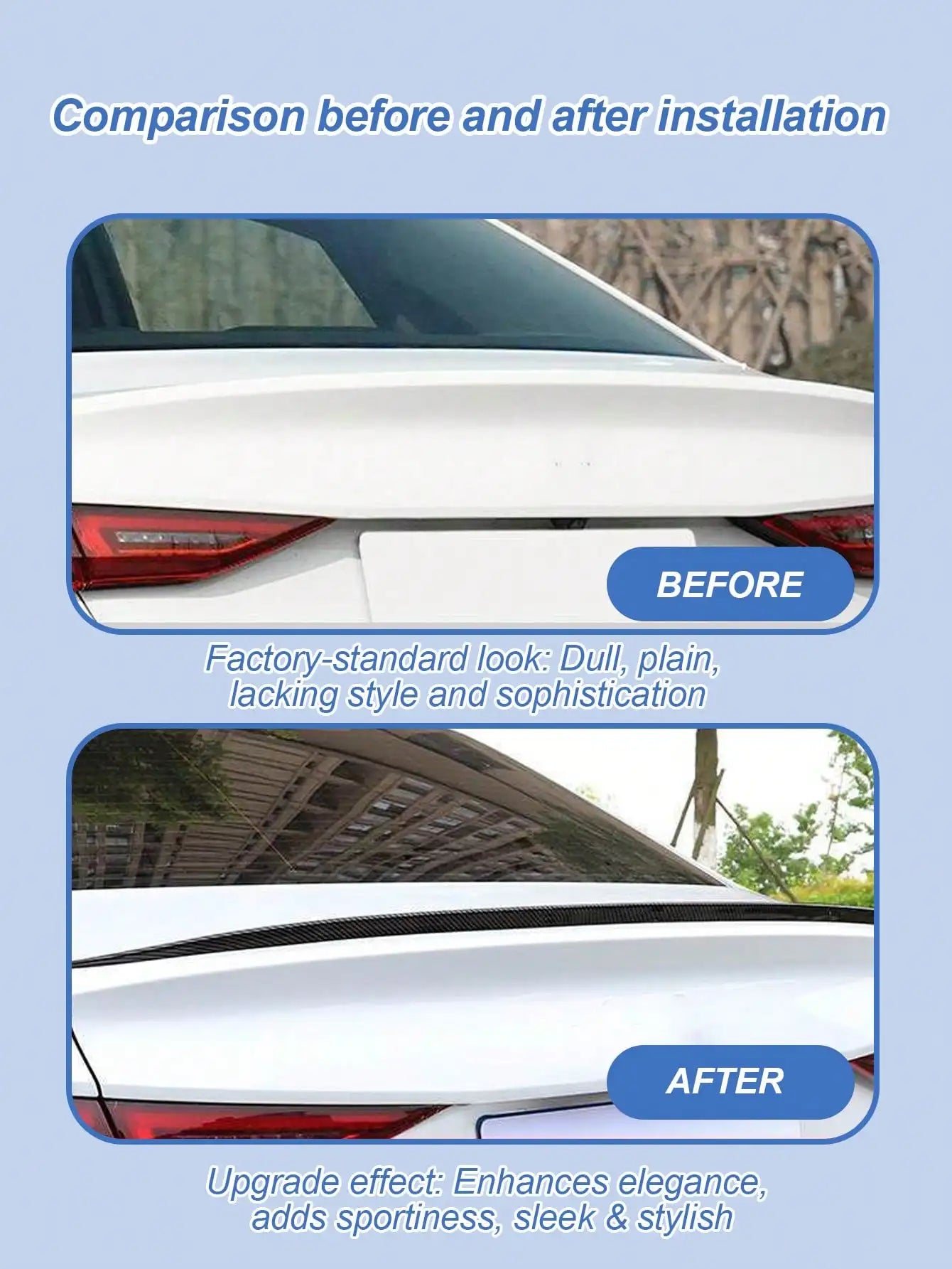 Universal Car Spoiler - DIY Trunk Spoiler Wing, Suitable for Sedans/Hatchbacks/SUVs, Stylish Car Upgrade