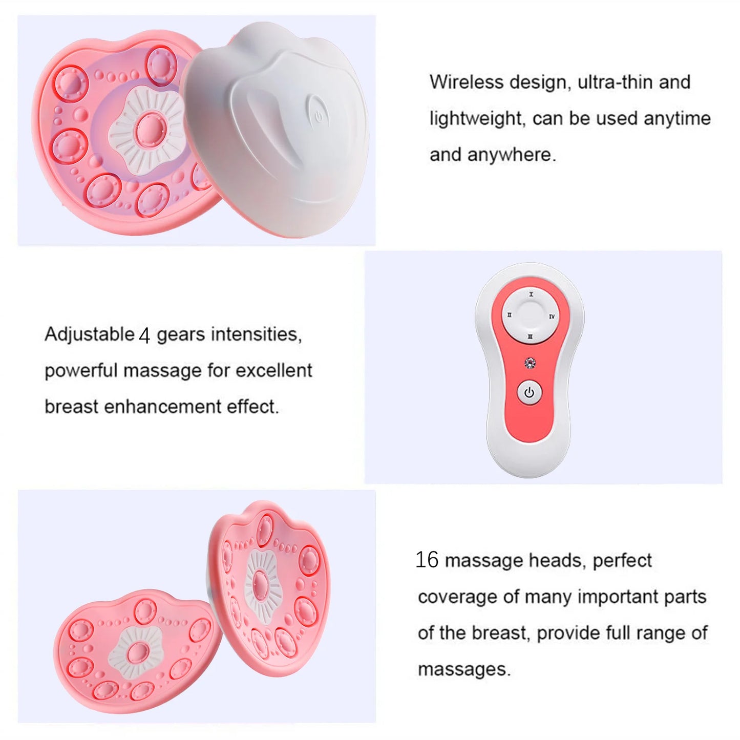 Breast Massager, Electric Breast Massager, Home Use Breast Care Device, Rechargeable Breast Massager for Enhancement.