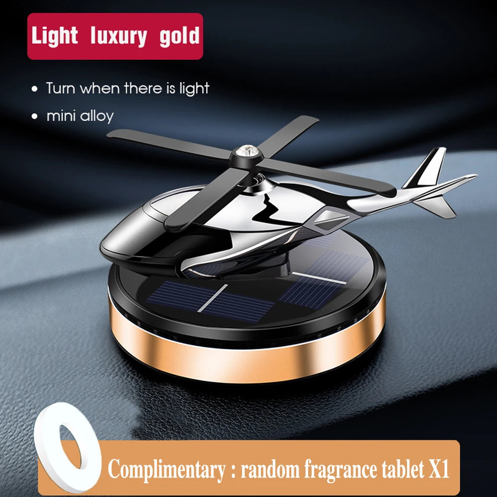 Solar Car Helicopter Propeller Fragrance Auto Interior Accessories for Men Women Car Perfume Decoration