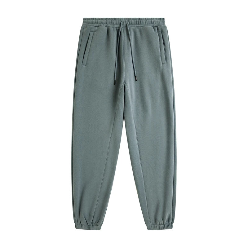 ZODF Trendy Men 345gsm Fleece Sweatpant Unisex Solid Color Loose Retro Hip Hop Winter Joggers Pants Brand Clothes HY0005