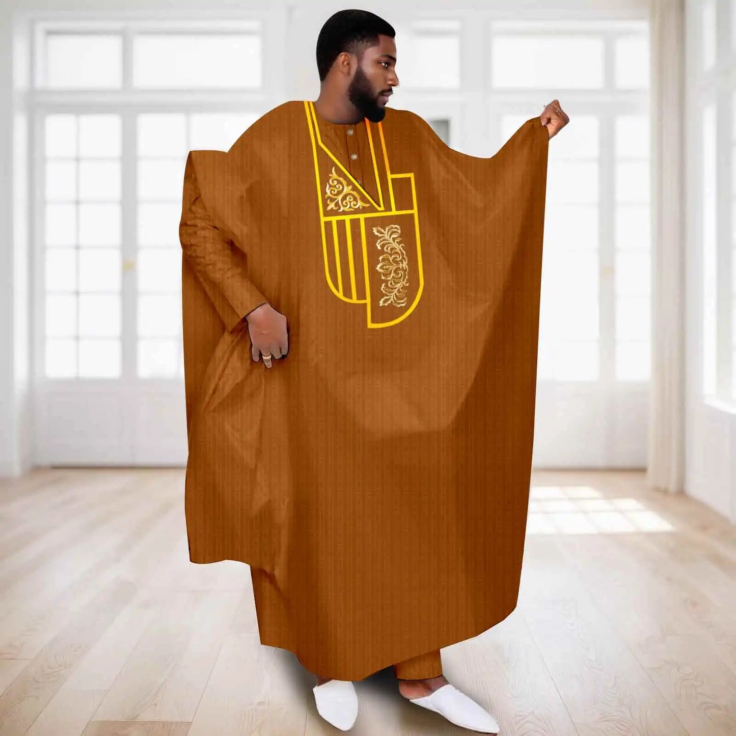 APTX African Clothes for Men Muslim Robe White Tradition Wedding Party Suit Shirt Pants 3 Pcs Set Dashiki Agbada Ramada 2516047