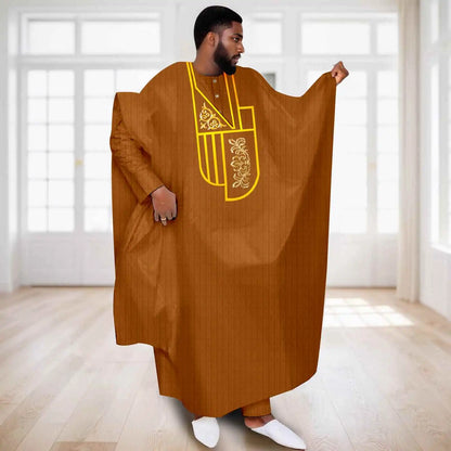 APTX African Clothes for Men Muslim Robe White Tradition Wedding Party Suit Shirt Pants 3 Pcs Set Dashiki Agbada Ramada 2516047