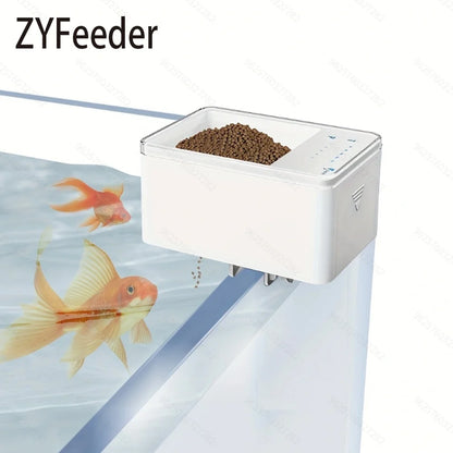 1PC WIFI/Button Version automatic fish feeder, fish tank accessories intelligent turtle feeder for feeding fish (No 5V 1A Plug)
