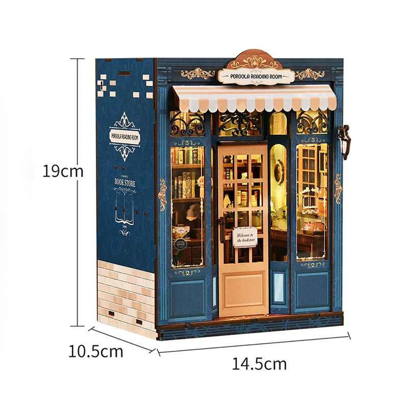3D Japanese Grocery Store DIY Dollhouse Kit with LED Light Detailed Furniture Handmade Assembly Model Birthday Gift Home Decor