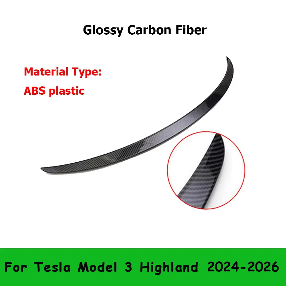Car ABS Spoiler Carbon Fiber For Tesla Model 3 Highland 2025-2026 Original High-performance Exterior Model3 Model Y Accessories