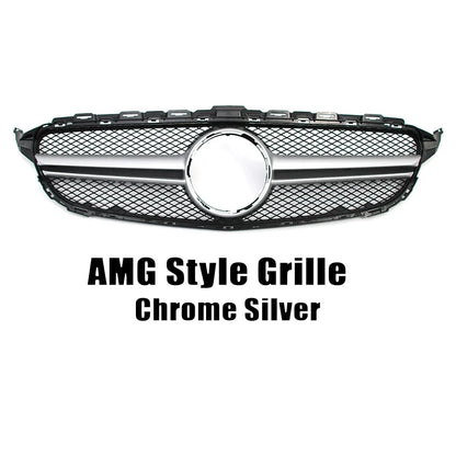 XVIP GTR Style Front Racing Grille For Mercedes Benz C-Class W205 2015-2018 C180 C200 C300 Chrome Diamonds Style Bumper Grilles