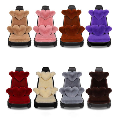 2/3/4pcs Super Soft Fluffy Rabbit Faux Fur Car Seat Cover Winter Plush Warm Thick Home Car Seat Cushion Pad Neck/Waist Pillow