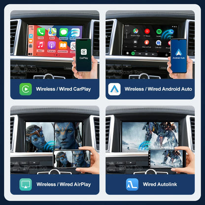 Road Top Wireless CarPlay Android Auto for Mercedes Benz ML GL W166 X166 2012-2015, with Mirror Link AirPlay Car Play Functions