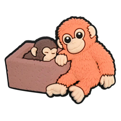 Monkey Family Croc Charms Set, Cute Gorilla Family Shoe Decorations, DIY Shoe Pins  Perfect Gift for Animal Lovers