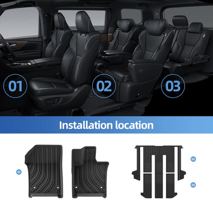 Right Drive for Toyota ALPHARD40 AH40 40 Series 2024 TPE All-weather Floor Mats Trunk Pad Anti-slip Cargo Liner Car Accessories