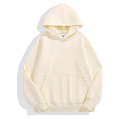 Sweatshirt 480gsm Heavy Weight Cotton Plus Velvet Hooded Sweater Men Thickened Tight Polar Fleece Pullover Hoodie