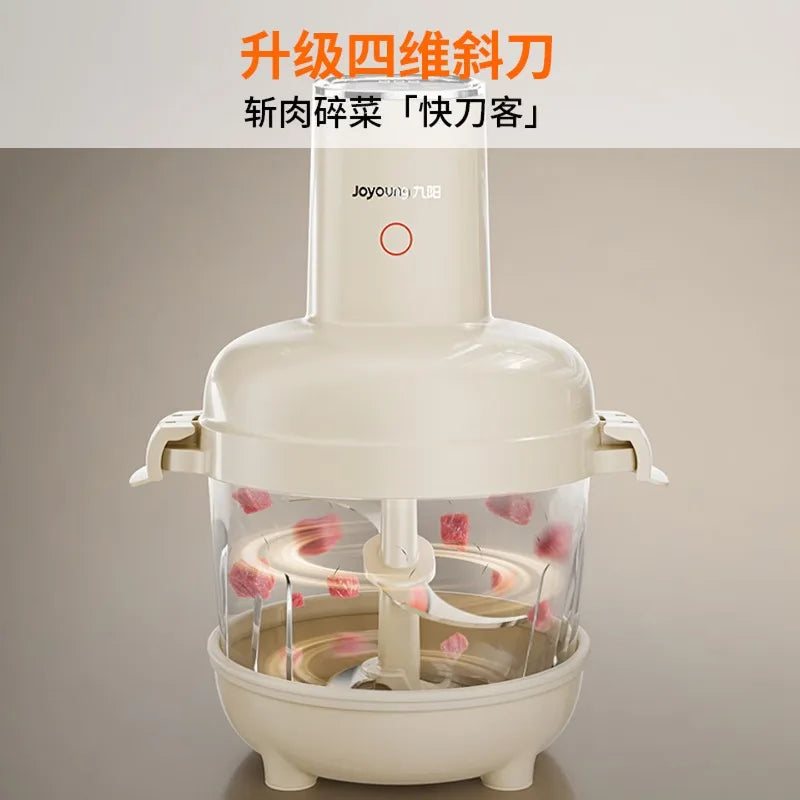 Joyoung 2.8L Large-Capacity Smart Food Processor: Meat Grinder, Dough Mixer, Vegetable Chopper, and Filling Maker