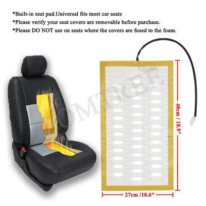 New Build-in Car Seat Heater Kit Fits 2 Seats Universal Alloy Wire/Carbon Fiber Heating Pad Single 3-level Square Control Switch